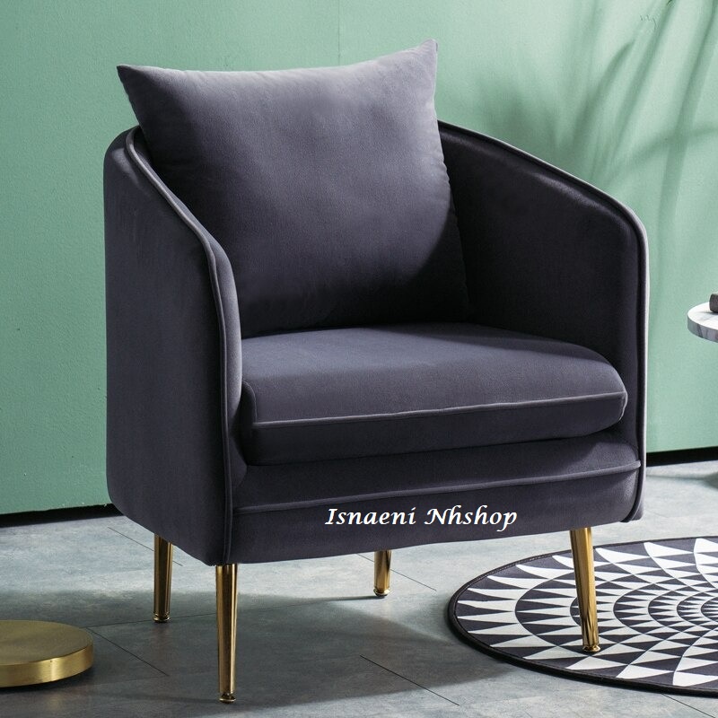 Minimalis Leather Kursi Sofa RetroKaki Besi/Kursi Sofa Scandinavian Ruang Tamu/Kamar/Kursi Sofa Bela