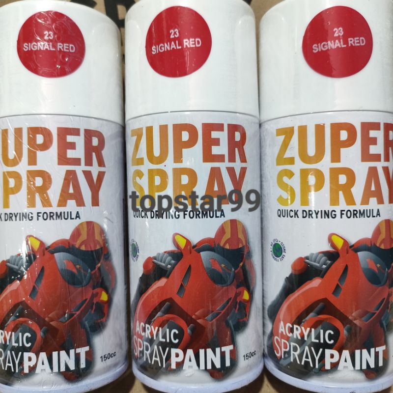 Zuper Pilox Pilok Cat Semprot Warna Signal Red Merah Cabe Glossy 23 150cc Spray Paint