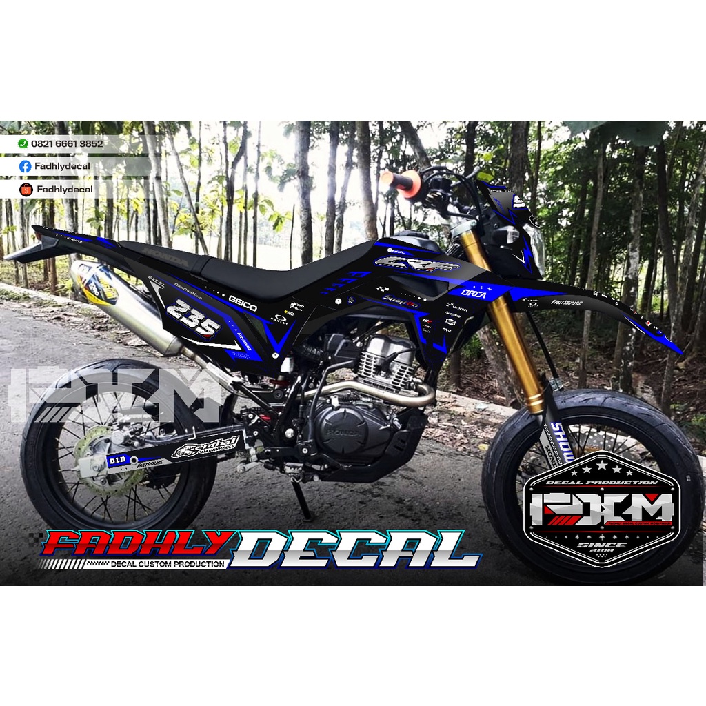 Jual Decal Crf L Full Body Putih Biru Hitam Putih Dengan Pilihan