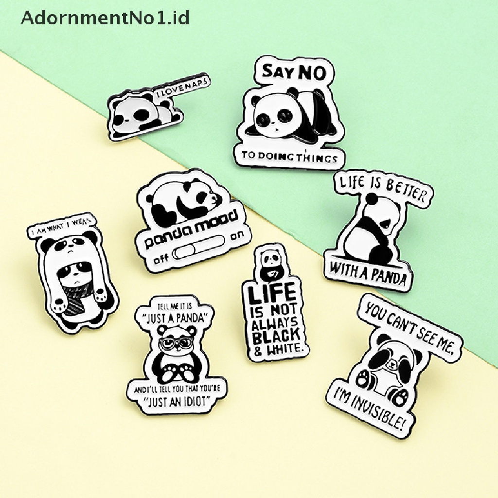 [AdornmentNo1] Kartun Lucu Malas Raksasa Panda Bros Lencana Enamel Ransel Lapel Enamel Pin Hadiah [ID]