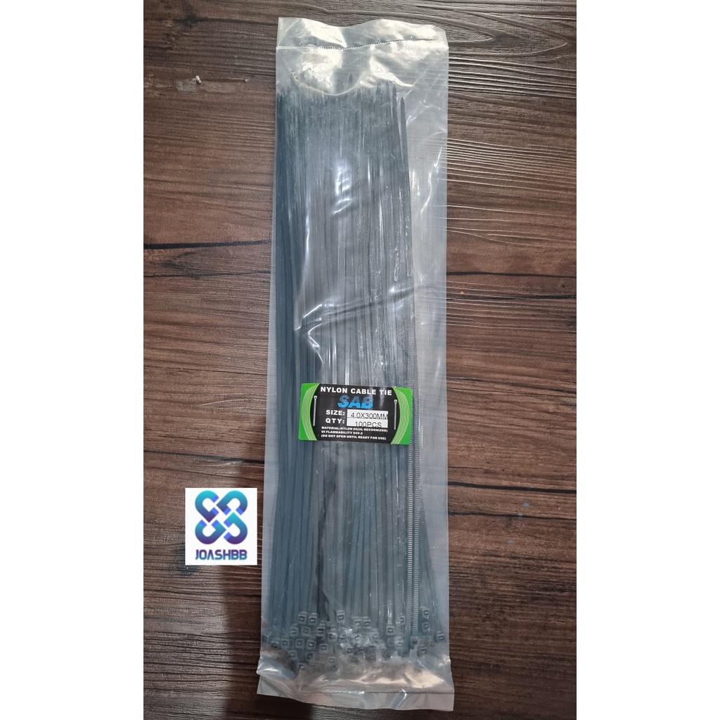 [INSTANT] [250 Pak] Kabel Ties SAB 4 x 300 mm (30cm) isi 100 buah