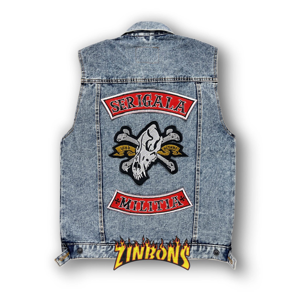 ROMPI JEANS ROMPI DENIM ROMPI MUSIK ROMPI TEMPELAN PATCH BORDIR