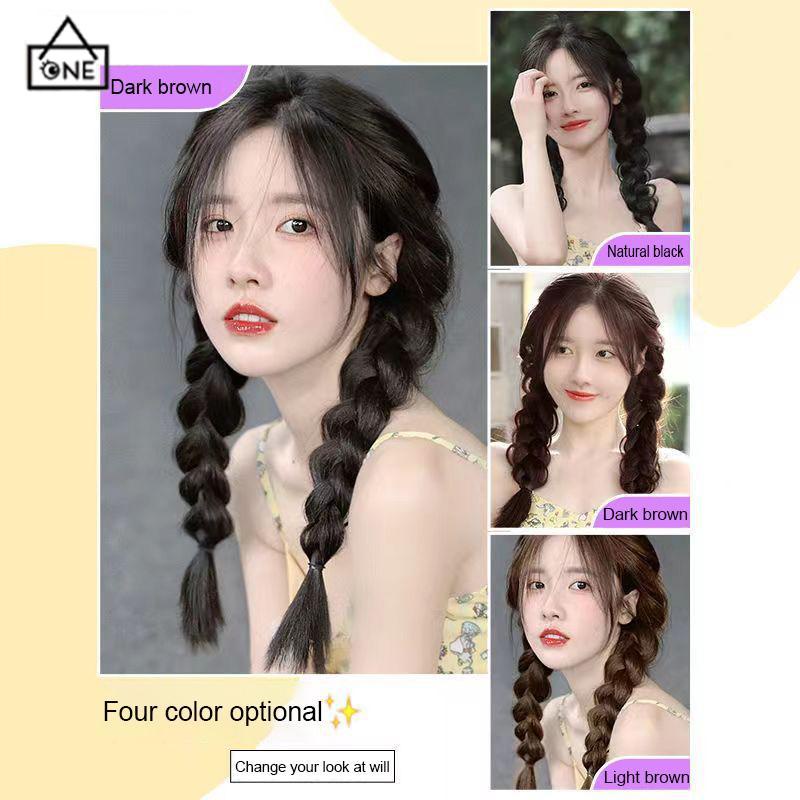 COD❤️Wig Rambut Palsu Synthetic Braids Colorful Korea Fashion Gaya Untuk Wanita-A.one