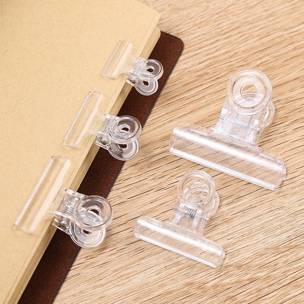 5 Pcs Kreatif Transparan Akrilik Ekor Panjang Klip Mini Dokumen Kantor Tagihan Foto Dan Folder Portable Snack Sealing Clip Penjepit Pas Multifungsi