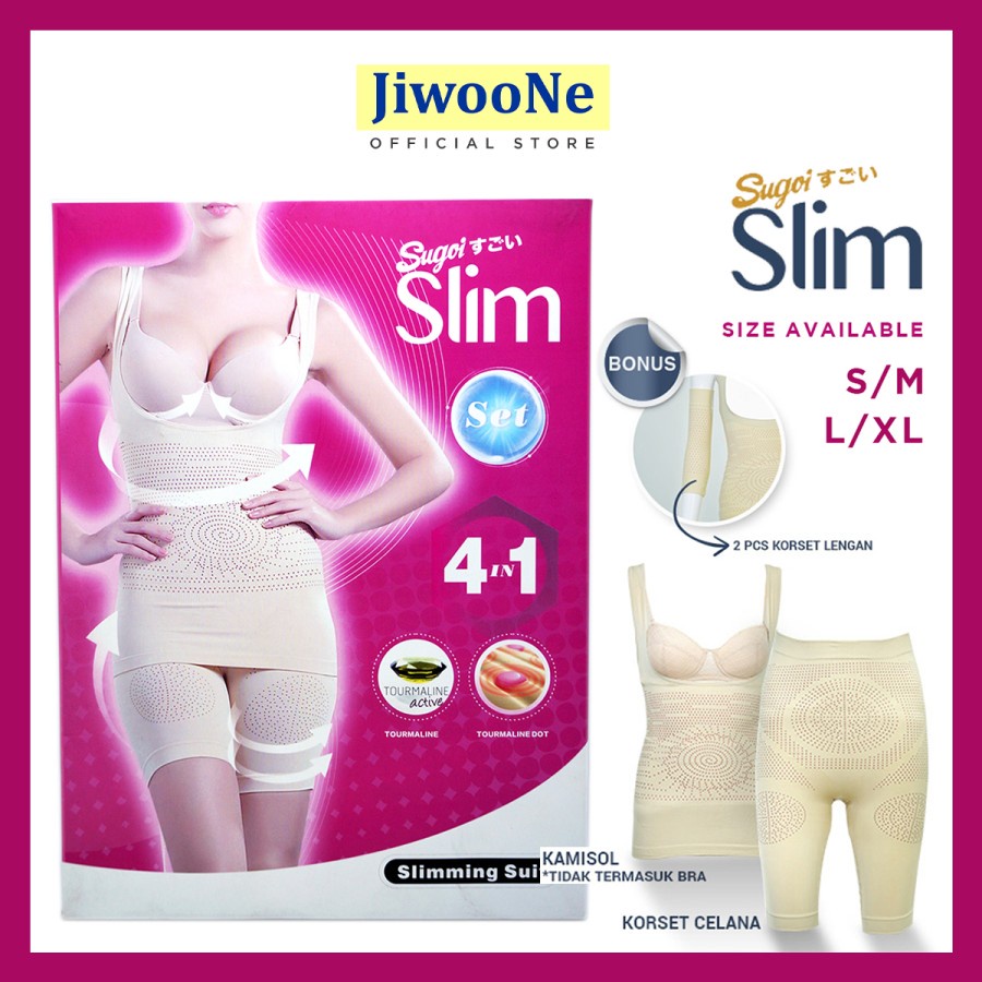 PROMO 8.8 SUGOI Alat Pelangsing Baju Pelangsing Slimming Suit SET slim isi 3 korset pelangsing