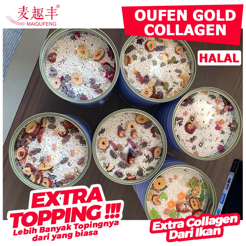 Oufen Lotus Root Powder Premium Gold Collagen Bubuk Akar Teratai