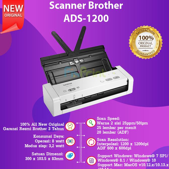 Mesin Portable Scan Dokumen ADS 1200 Scanner Brother ADS-1200 New