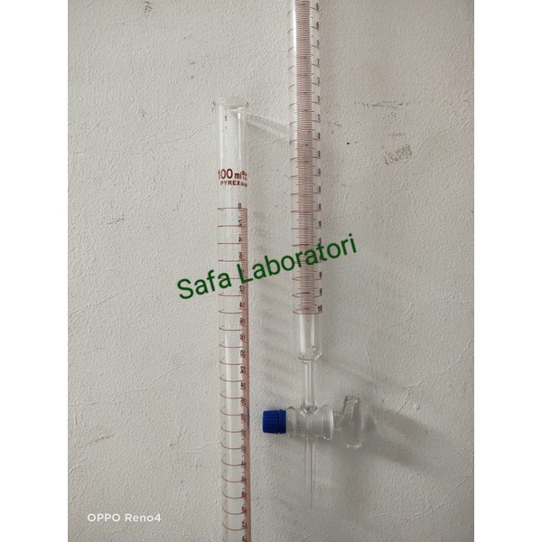 Buret 100 ml Kran Glass Pyrex