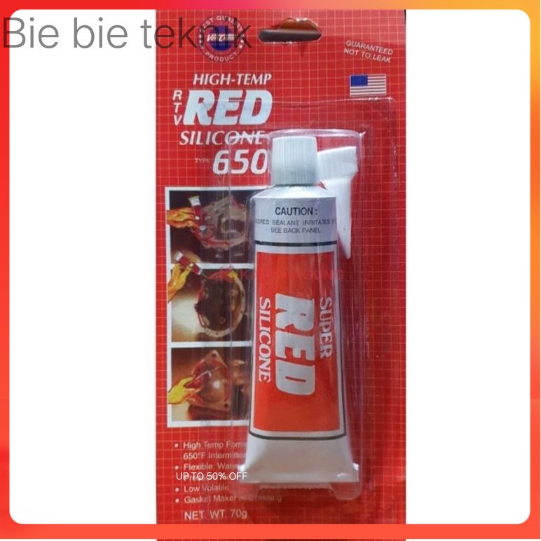 

lem gasket lem paking merah lem super red silicon verichem / lem paken gasket Super red 70g . Bie bie Teknik