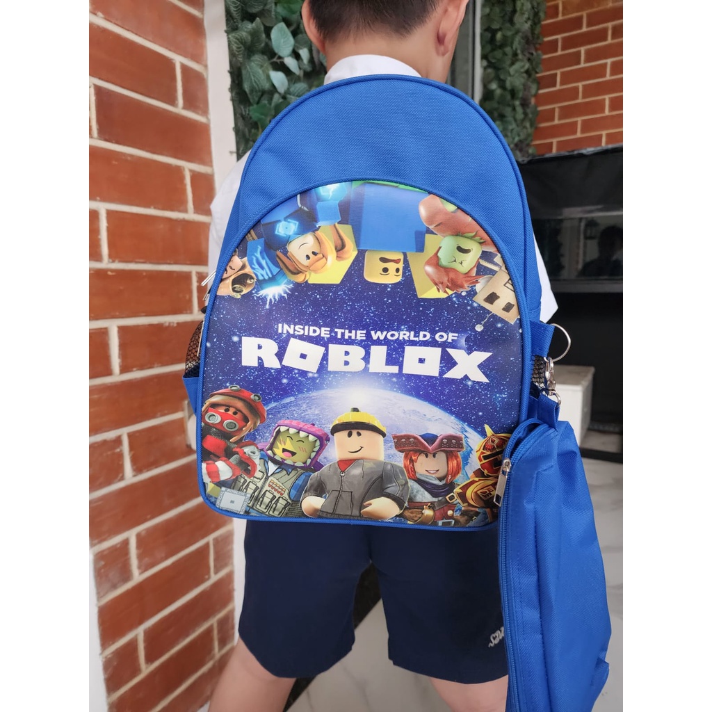 2IN1 Tas Ransel Sekolah Anak Laki Laki model ROBLOX  FREE TEMPAT PENSIL