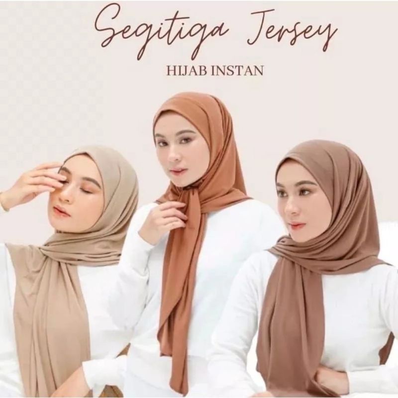 jilbab dewasa segitiga instan / segitiga jersey premium