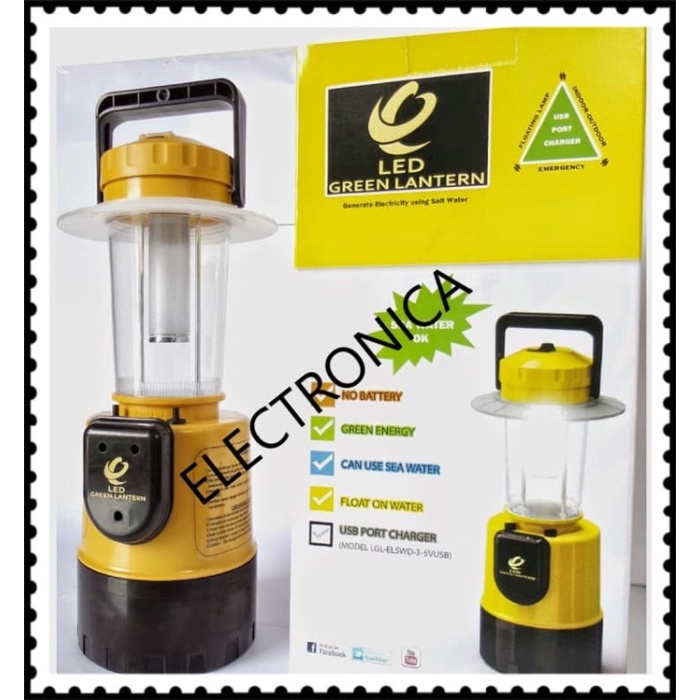 ✿ BISA COD✿ Lampu / Lentera Air Garam " LED GREEN LANTERN "