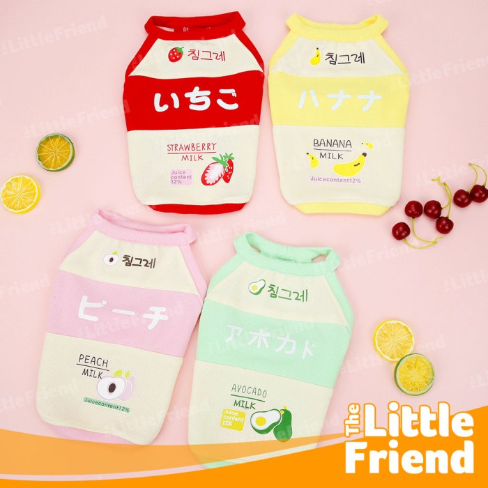 Baju Singlet Anjing Kucing Japanese Fruit Milk Dog Cat Kawaii Shirt