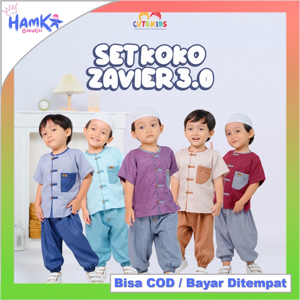 Setelan Koko Anak Laki Laki 0 - 6 Tahun Cutekids Zavier 3.0 Muslim Anak Cowok 1 2 Tahun 3 4 Tahun 5 Tahun Set Koko Bayi Laki Laki 6 12 Bulan