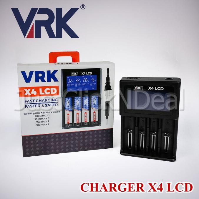 VRK FAST CHARGER X4 LCD 2A 4 SLOT AUTHENTIC ORIGINAL