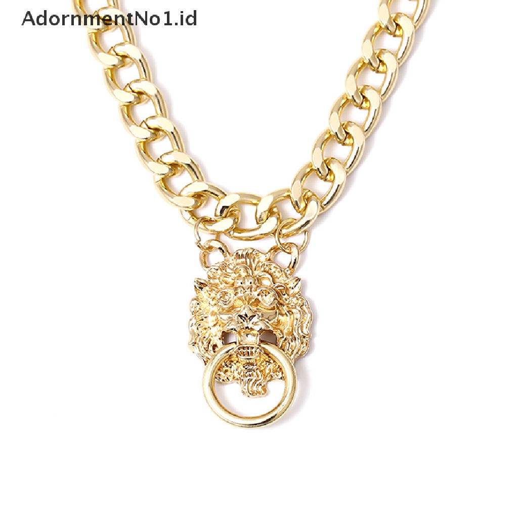 [AdornmentNo1] Metal Hip Hop Lion Locket Pendant Kalung Punk Rantai Wanita Gadis Baru [ID]