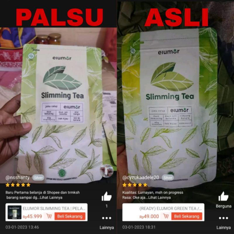 (READY) ELUMOR GREEN TEA / SLIMMING TEA