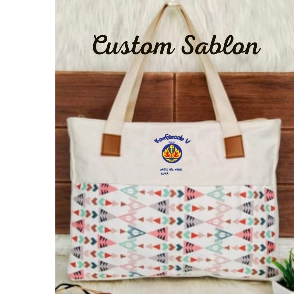 TOTE BAG KANVAS RESLETING WANITA/TAS TOTEBAG CANVAS KULIAH CEWEK,TASBELANJA,SEMINAR,BS CUSTOM SABLON