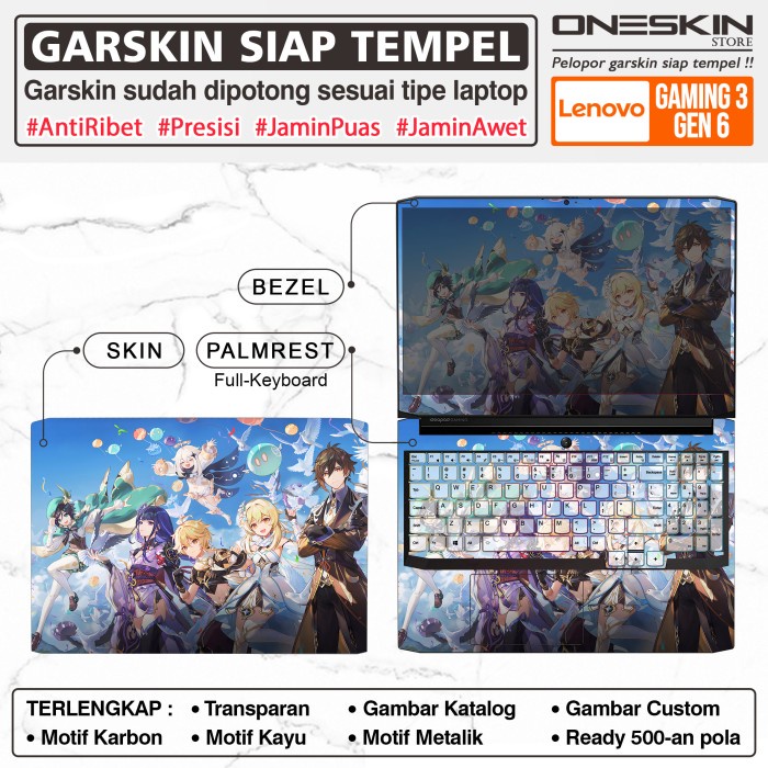 Skin Garskin Sticker Laptop Lenovo Ideapad Gaming 3 3I-15 15Ach6 15Ihu6