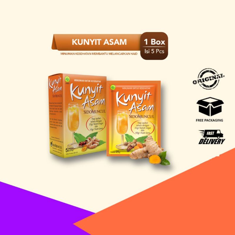 

Kunyit Asam Sido Muncul (1 Kotak Isi 5 Sachet) Untuk Memperlancar Haid