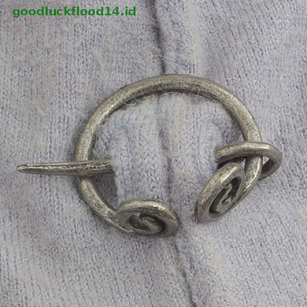 [GOOGFOUR] Retro Viking Kerah Bros Pin Gesper Spiral Clasp Bros Jubah Pin Brooch Hadiah [Atas]