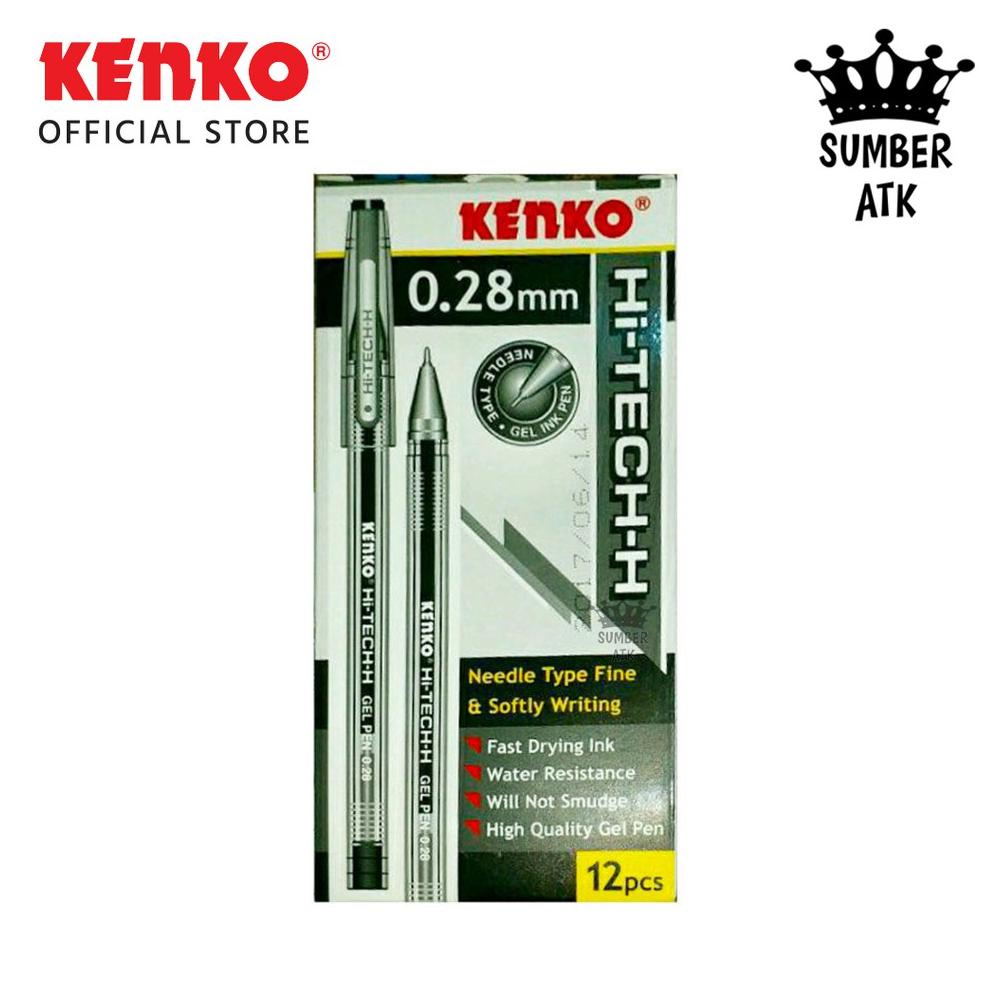 

67 KENKO Gel Pen Hi Tech H 0.28 Mm Pulpen Pena Black / blue - 1 PCS acmrf