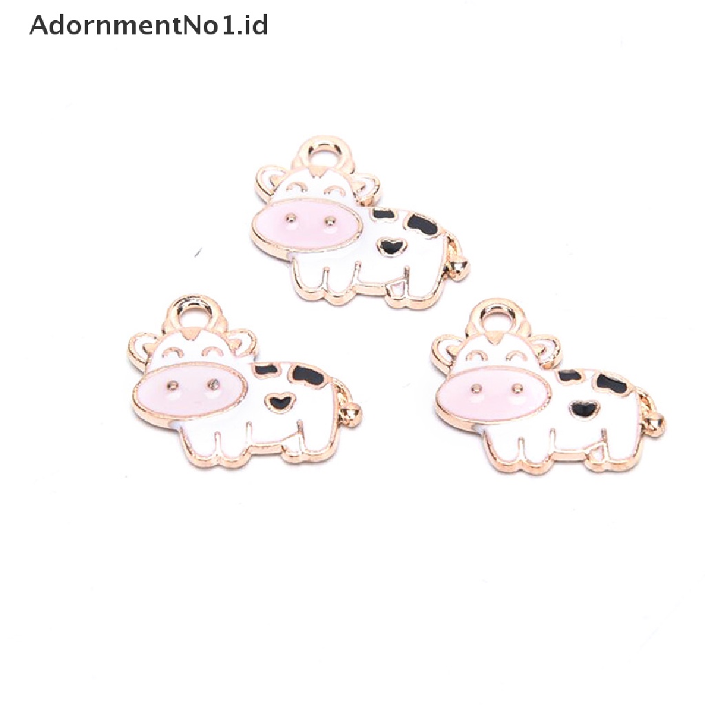 [AdornmentNo1] 10pcs Enamel Sapi Perah Sapi Ch Liontin DIY Gelang Membuat Perhiasan Craft [ID]