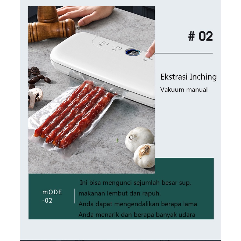 Portable Food Vacuum Sealer Mesin Vakum Plastik Makanan Sealer Vacuum Machine with 10pcs Plastik Sheet Perekat Plastik Serbaguna