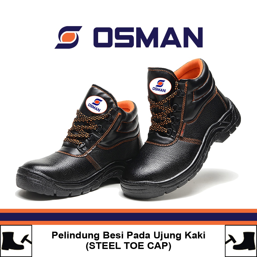 OSMAN Sepatu Safety Shoes Mid Cut Sepatu Safety Ujung Besi Tipe OS-903