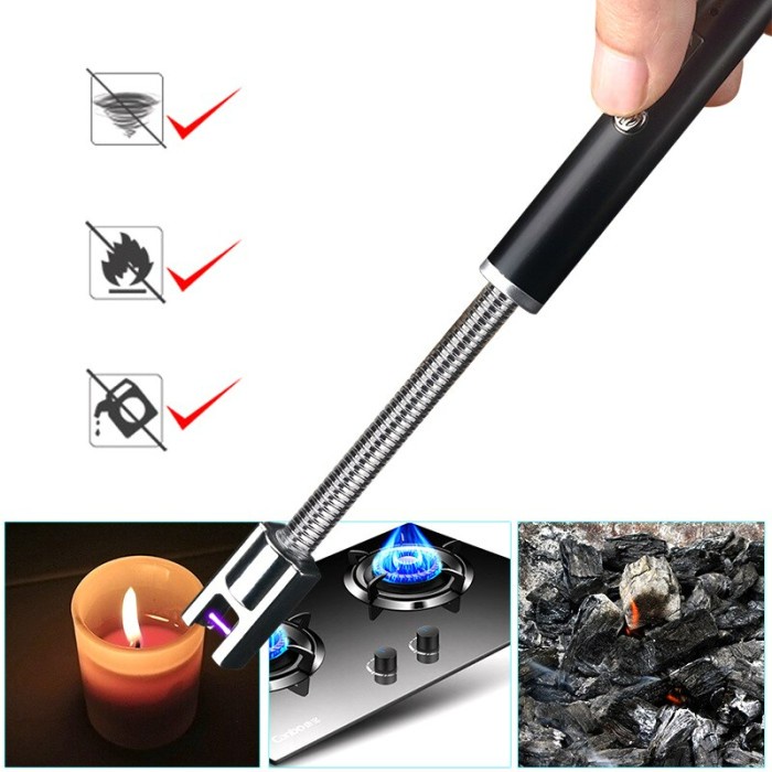 Pemantik Pematik Korek Torch Api BBQ Elektrik 360 Windproof Pulse Lighter USB Charge  Rechager Kompor Gas Elektrik Listrik