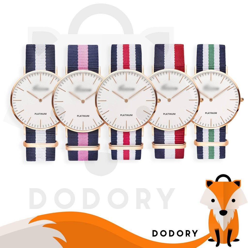 DODORY J102 Jam Tangan Wanita Kanvas Jam Analog Canvas Unisex Watch