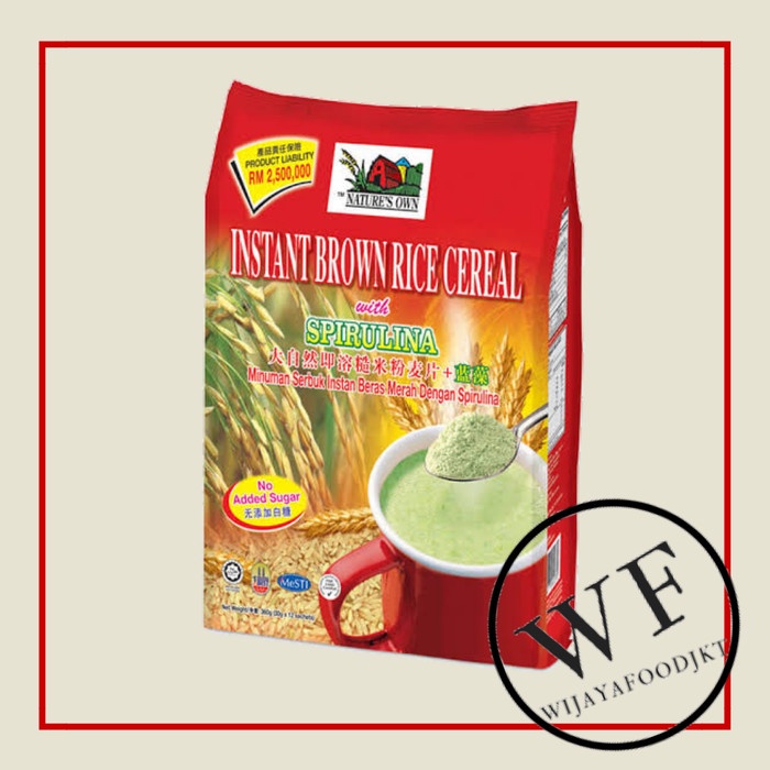 

[BISA COD] Nature's Own Instant Brown Rice Cereal With Spirulina - Hijau