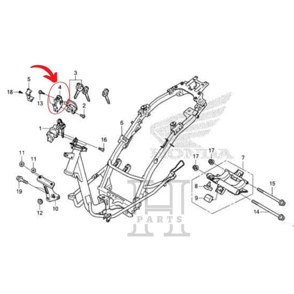 TOMBOL PEMBUKA JOK SWITCH ASSY SEAT OPENER VARIO 110 ESP 35190-K46-N22 ASLI ORIGINAL AHM HGP HONDA