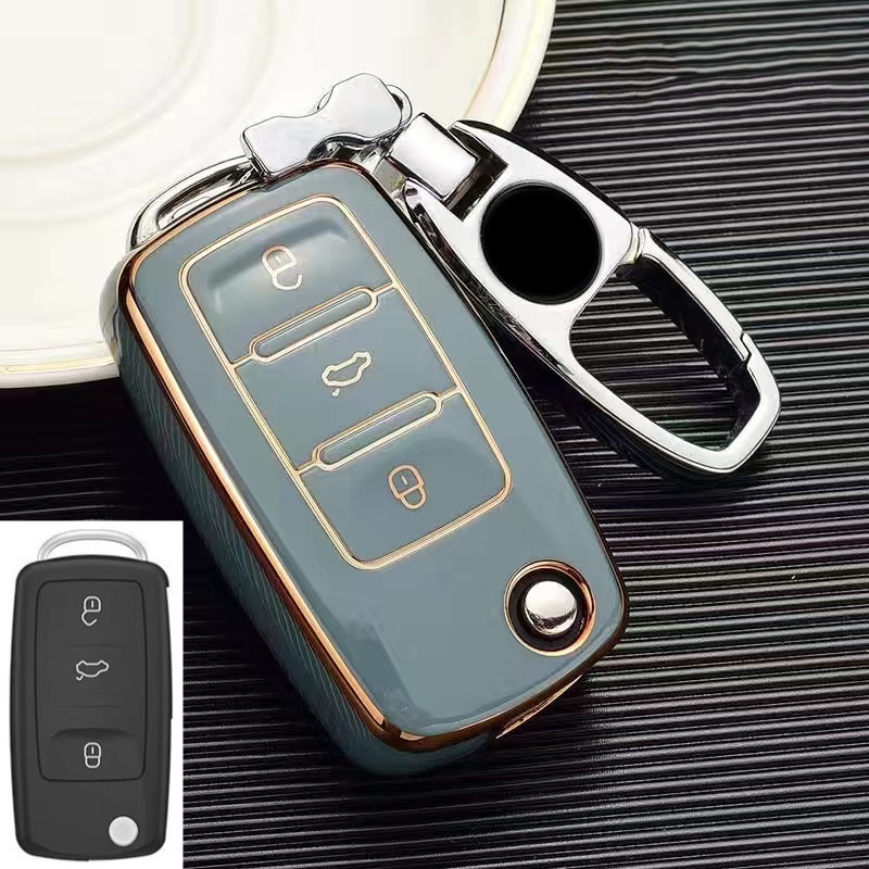 Untuk Volkswagen Case Kunci Mobil Cover Golf7 MK7 Tiguan MK2 Ateca Leon Fr2 Ibiza Skoda Octavia Remote Key Protector Holder Shell Fob