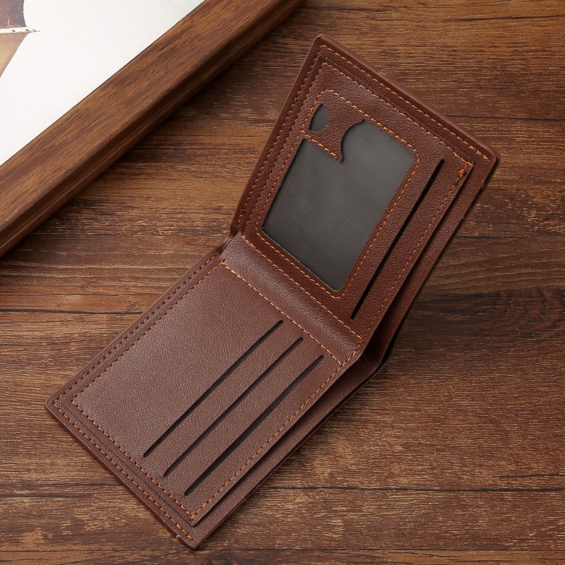 AND / COD / Dompet Lipat Pria Import Dompet Cowok Lipat Kulit PU Murah Dompet Hitam Laki - Laki Fashion Terkini D90