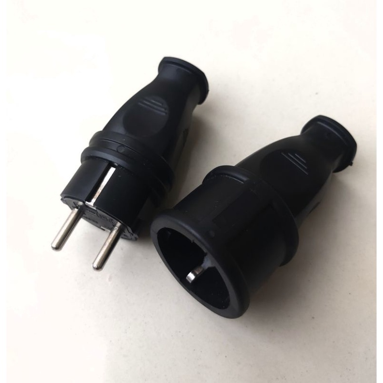 Steker dan Kontra Colokan Listrik Karet , Colokan Cowok Cewek, Steker Male Female PHILMAX