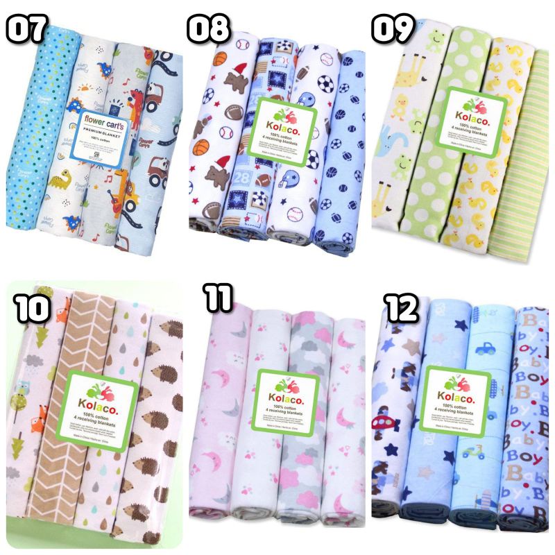 Bedong Bayi Flower Carts 4 in 1 Jumbo, Bebas Pilih Motif