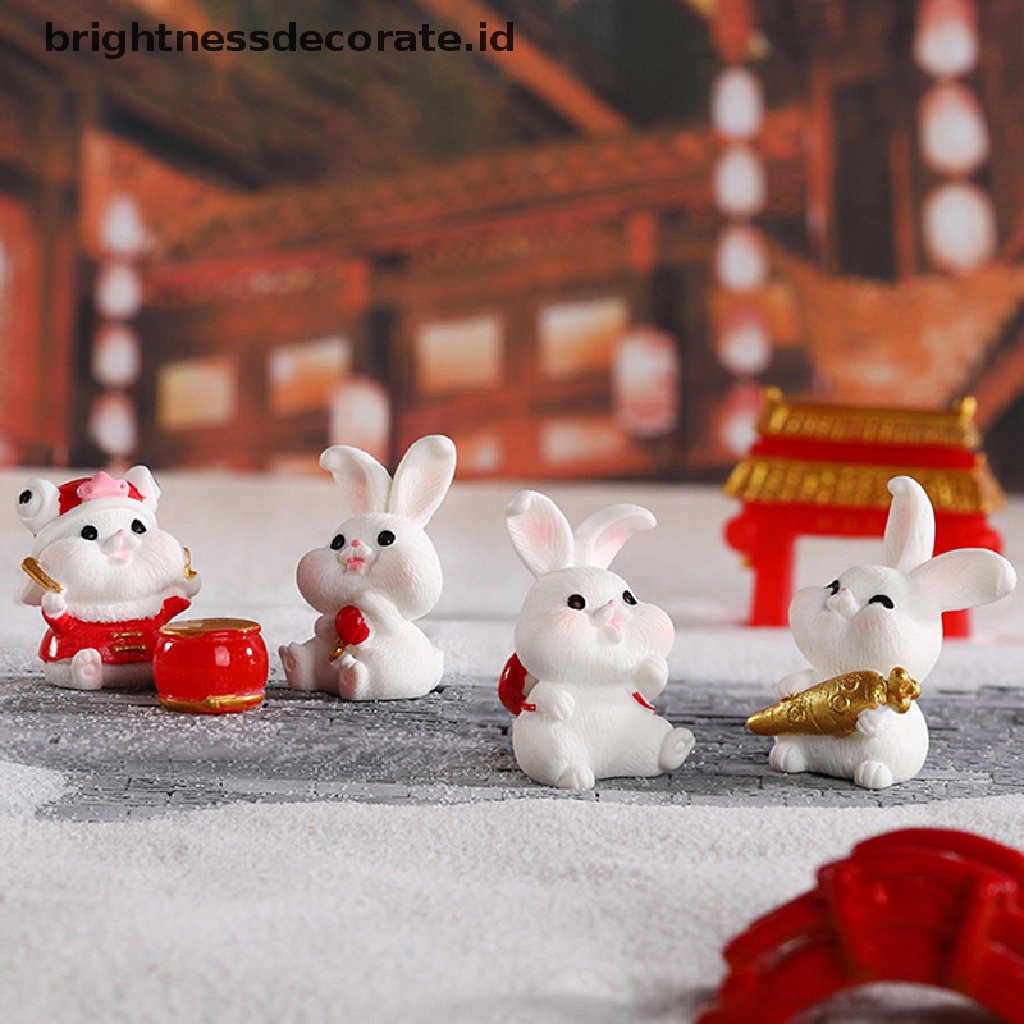 [Birth] 2023hiasan Kelinci Zodiak Kelinci Kecil Miniatur Kartun RabbitMicro Landscape Ornamen Untuk Dekorasi Rumah Animal New Year Room Decor [ID]