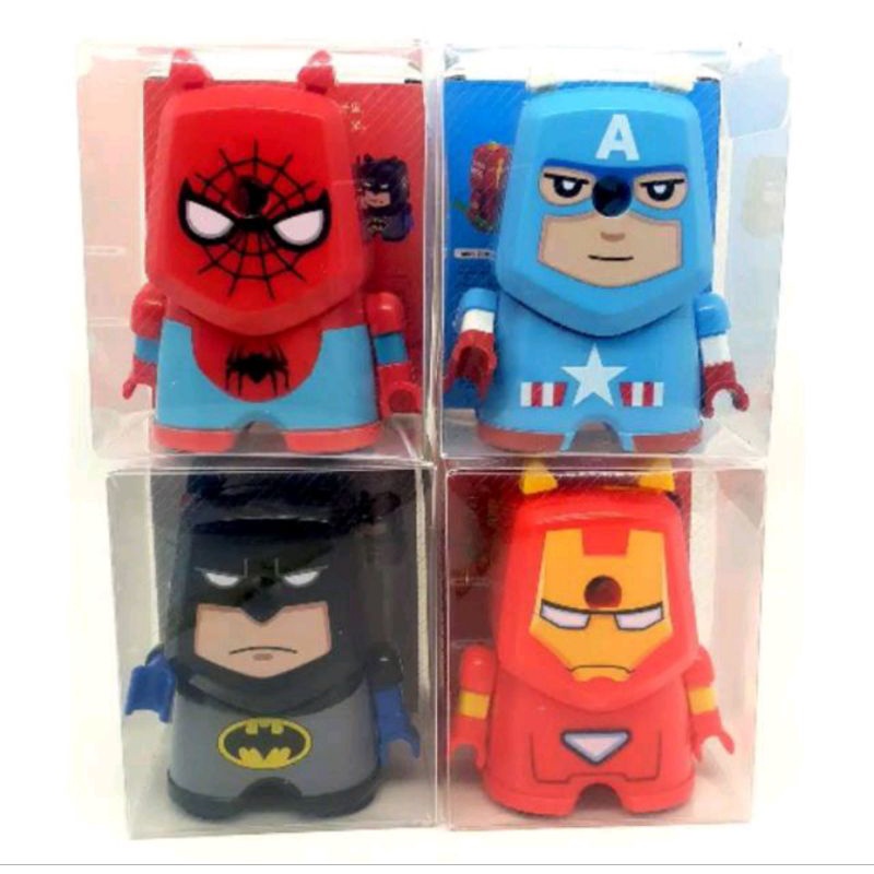 

Serutan Putar Bergambar spiderman, batman, captain america, ironman, avengers