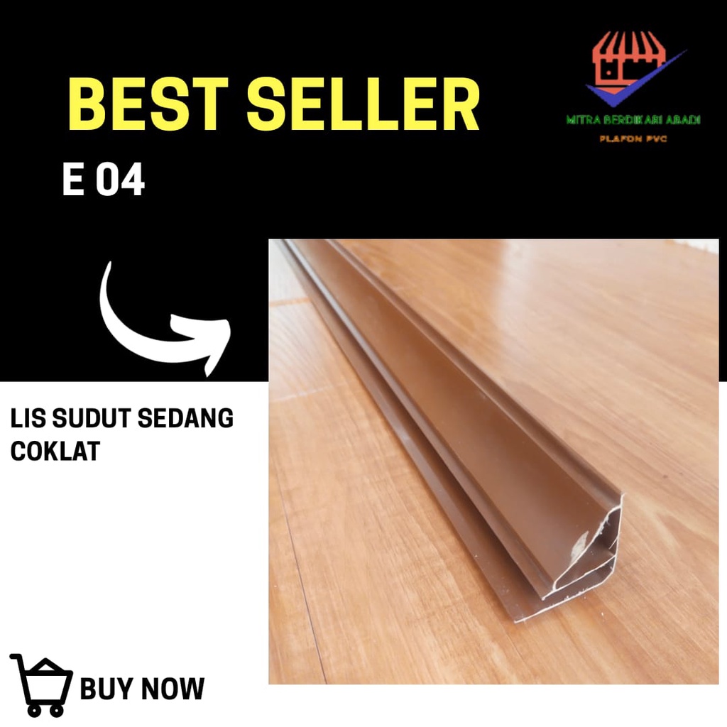 LIS SUDUT Plafon PVC Motif Coklat Polos, KUALITAS TERBAIK