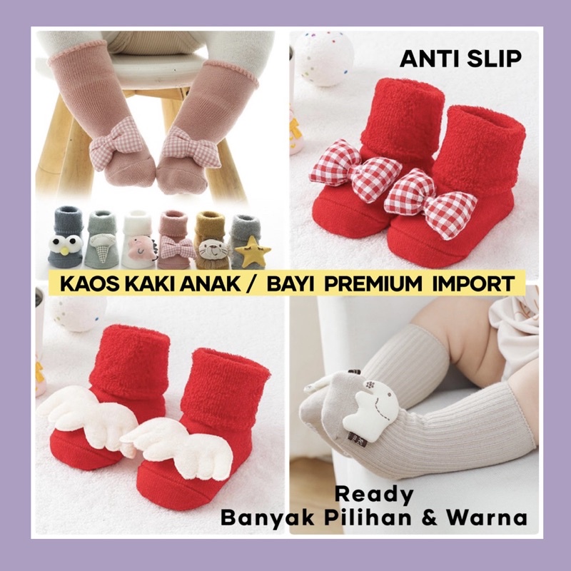 PDT KAOS KAKI BAYI TIMBUL NATAL CHRISTMAS SOCKS ANTI SLIP / Kaus Kaki Bayi antislip timbul / Kaos Kaki Anak timbul karakter Kids Socks Baby Kaos kaki Santa Deer