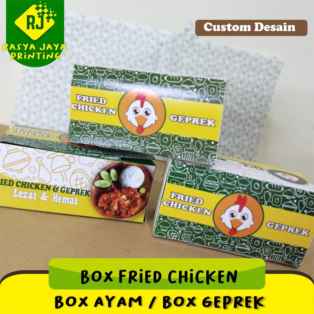 Box Fried Chicken / Box Geprek / Kotak Nasi / Food Packaging Custom / Kotak Nasi Custom / Lunch Box 