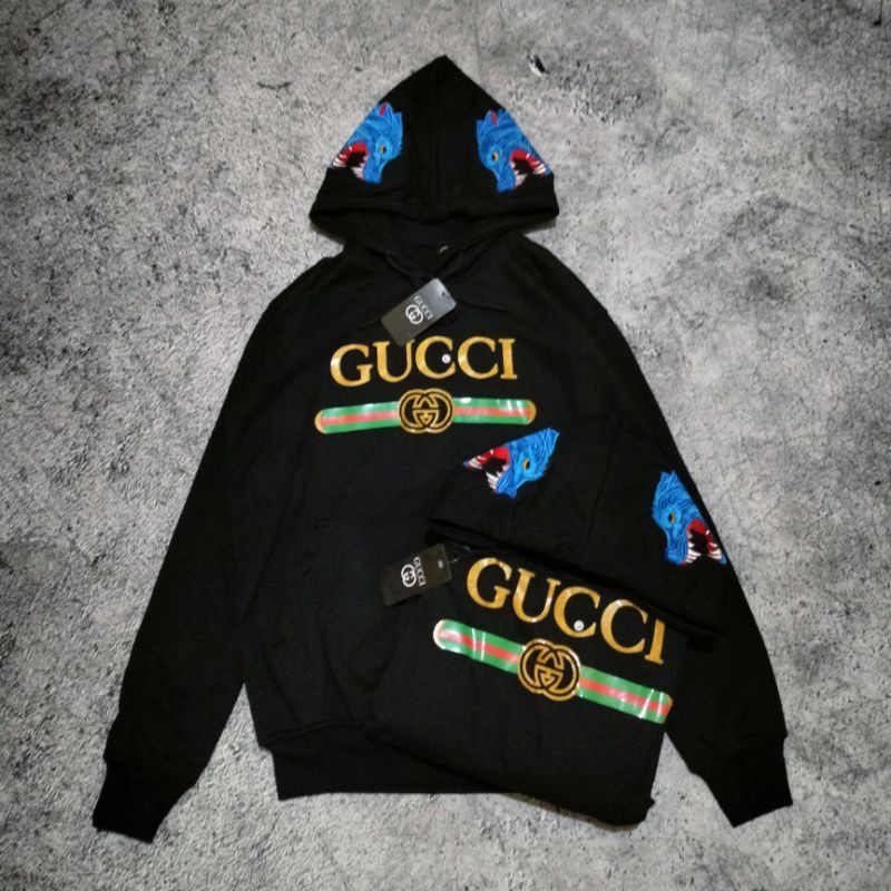 HOODIE GUCCI WOLF BORDIR FULLTAG & LABEL