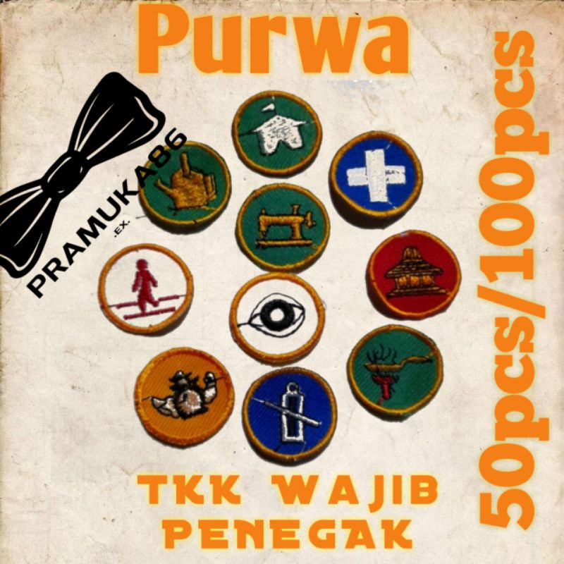 Grosirr!! TKk Wajib Tanda Kecakapan Penegak Purwa (bulat) Bordir