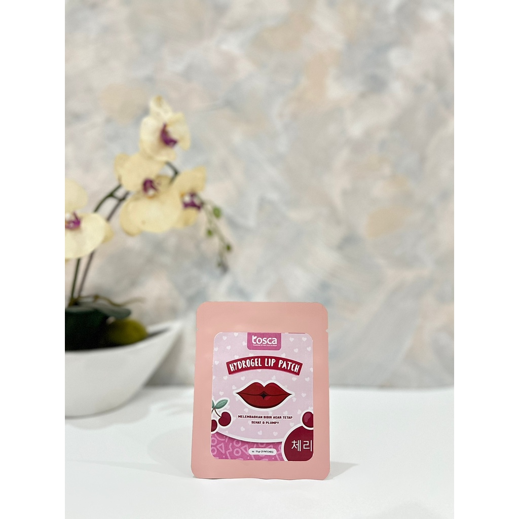 Masker Bibir Tosca Cherry Hydrogel Lip Patch Mencerahkan Bibir