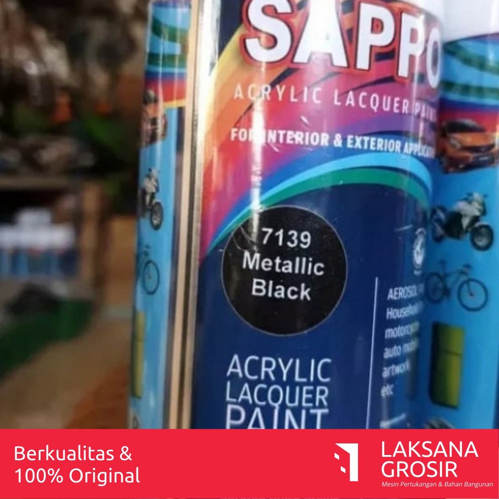Pilox Cat Semprot Aerosol Metallic Black Hitam Mengkilap Metalic Sapporo 7139