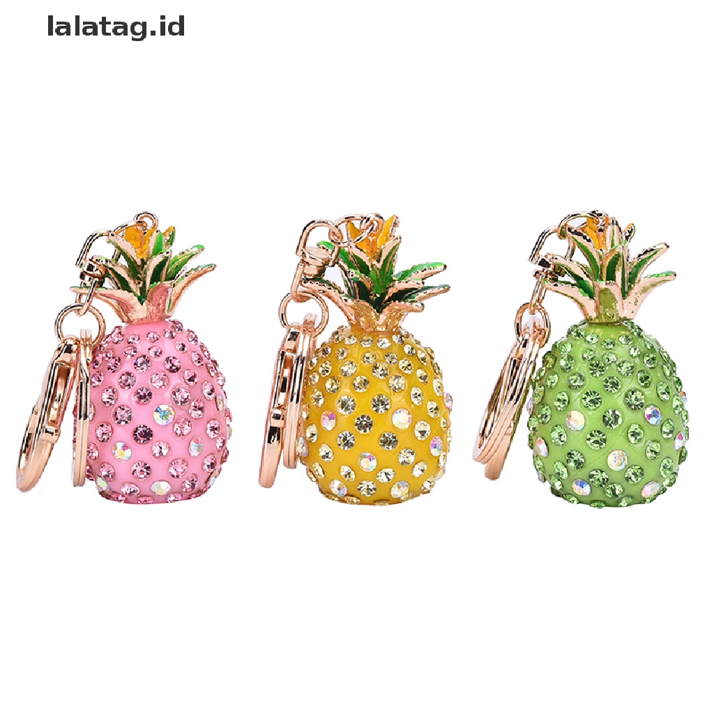 [lalatag] Nanas Kristal Berlian Imitasi Keyring Charm Liontin Tas Gantungan Kunci Rantai Keychain [ID]