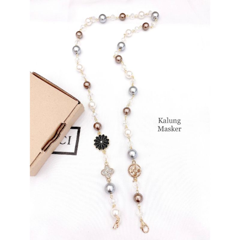 Kalung masker Fashion import Strap masker Premium Mutiara Pearl R06