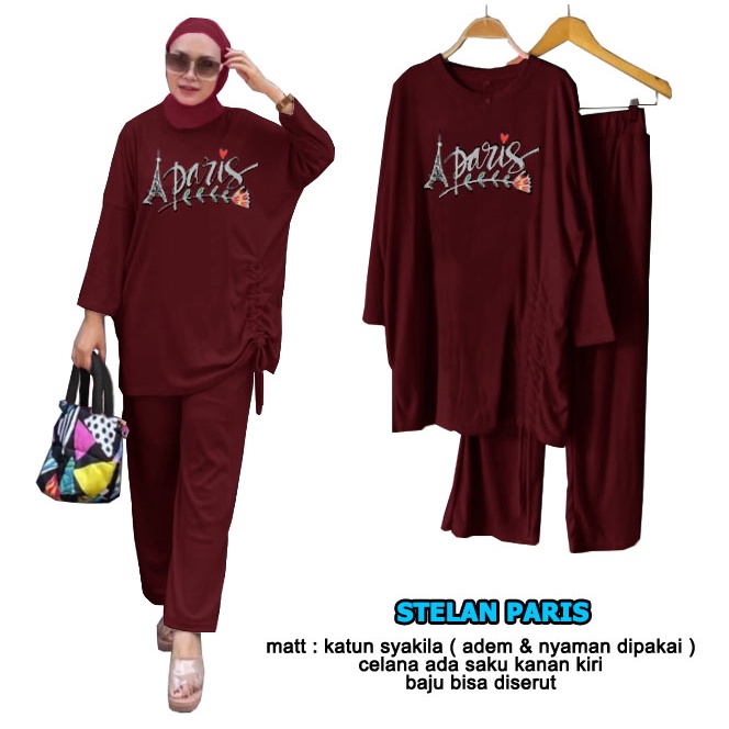 NEW ARRIVAL!! CGF 8587-9045 STELAN PARIS Baju Stelan Fashion Wanita Model Terbaru,Terkini,Termurah &amp; Terlaris