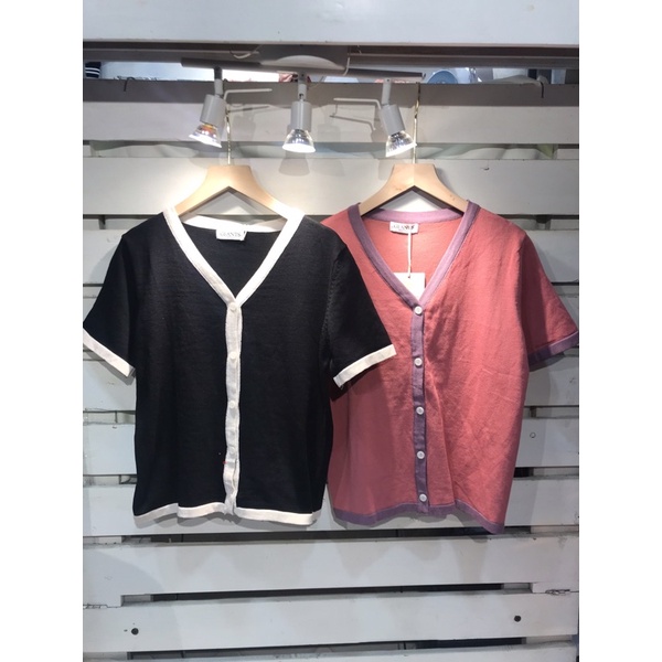 TOP TWO TONE CARDIGAN GIANTS WANITA C657